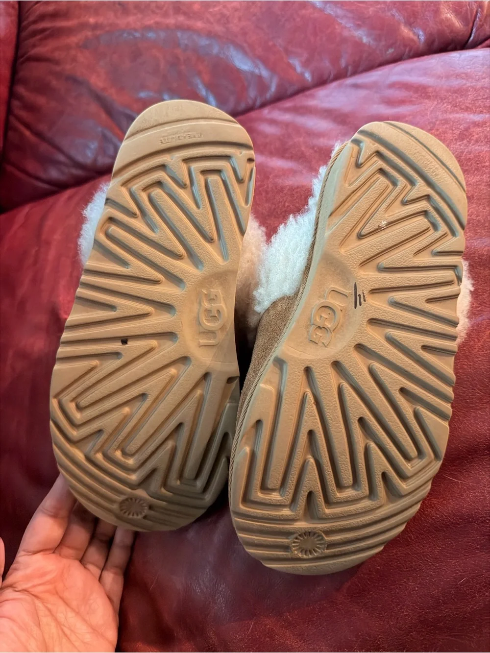 UGG Chestnut & Cream Kids Shearling Lined Slippers